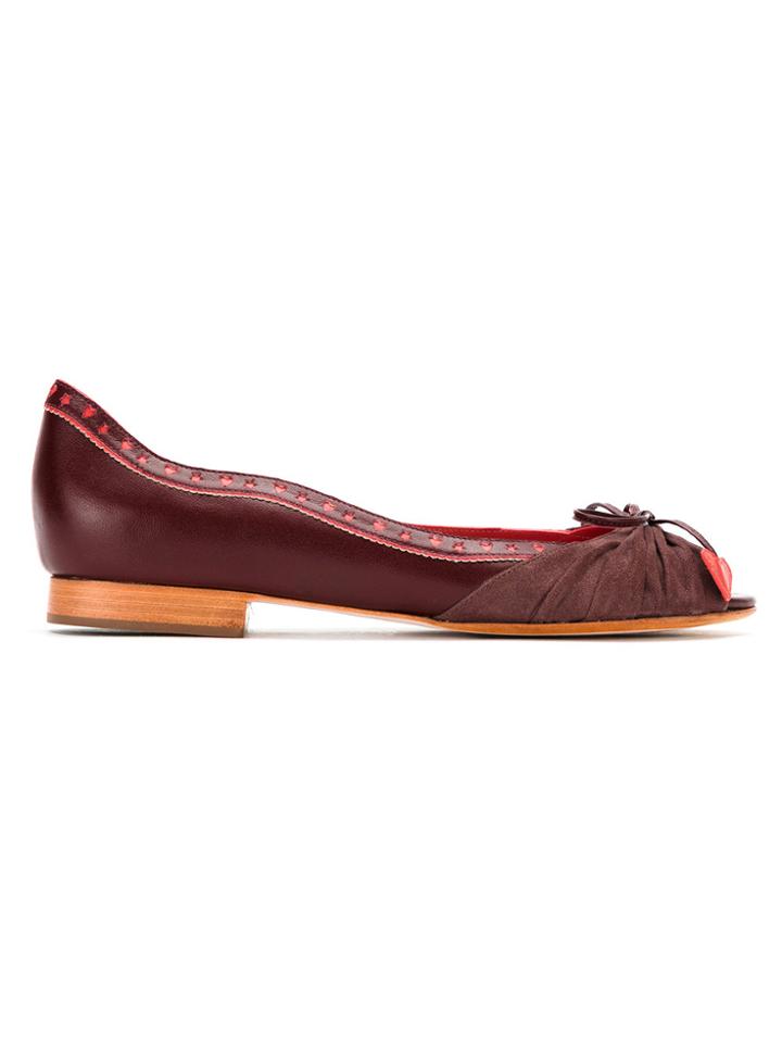 Sarah Chofakian Bow Ballerinas - Red
