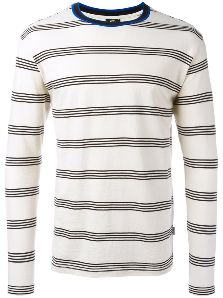 Ps By Paul Smith Striped Longlseeved T-shirt, Men's, Size: Medium, White, Cotton
