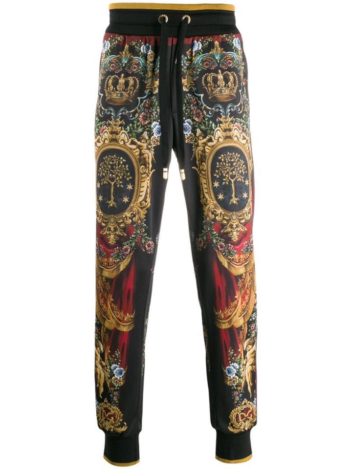 Dolce & Gabbana Heraldic Print Track Pants - Black