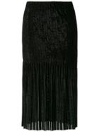 À La Garçonne Velvet Midi Skirt - Black