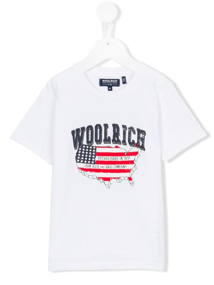 Woolrich Kids Logo T-shirt, Boy's, Size: 6 Yrs, White