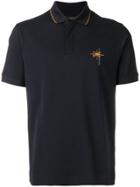 Z Zegna Contrast Embroidered Polo Shirt - Blue