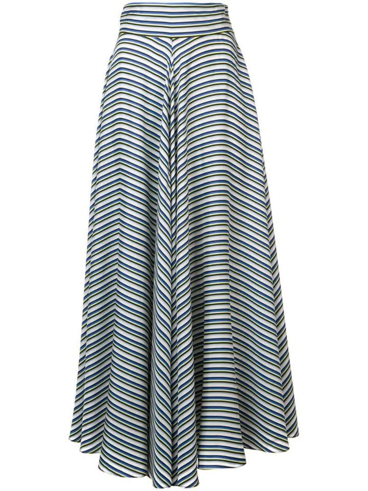 Diane Von Furstenberg High Waisted Striped Skirt - Green