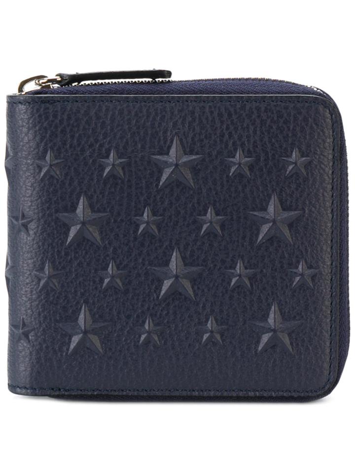 Jimmy Choo Lawrence Emg Star Embossed Wallet - Blue
