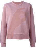 Mm6 Maison Margiela Hand Print Sweatshirt, Women's, Size: M, Pink/purple, Cotton