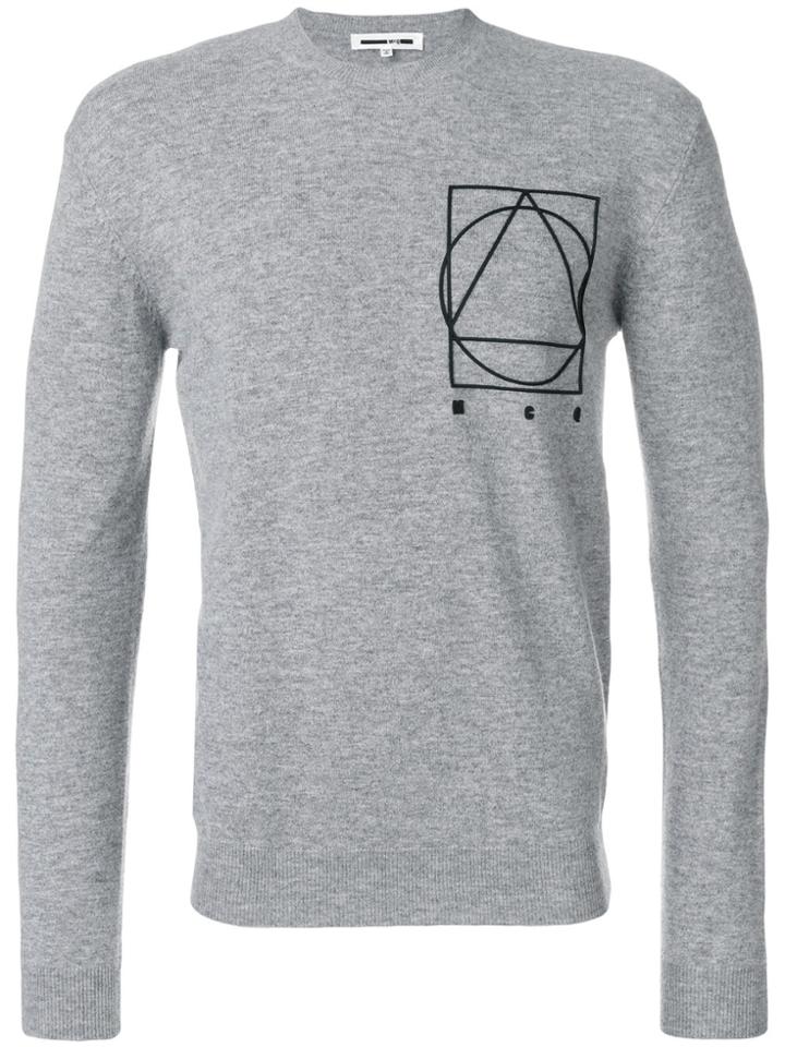 Mcq Alexander Mcqueen Motif Long Sleeved Sweater - Grey