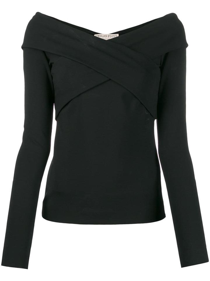 Emilio Pucci Off-shoulder Crossover Top - Black