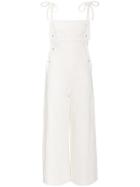 Staud Linen Bob Jumpsuit - White