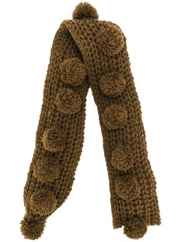 Minä Perhonen Pom-pom Detail Scarf - Brown