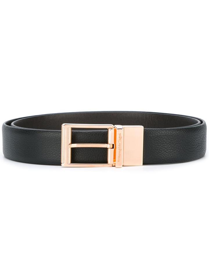 Ermenegildo Zegna Classic Belt, Men's, Size: 110, Black, Calf Leather