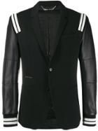 Philipp Plein Leather-panelled Blazer - Black