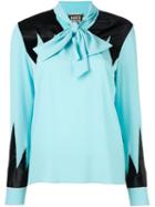 Fausto Puglisi Contrasting Inserts Shirt, Women's, Size: 42, Blue, Acetate/silk/polyester/viscose