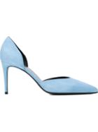 Saint Laurent Paris D Orsay Pumps, Women's, Size: 41, Blue, Suede/leather