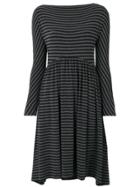 Jil Sander Navy Striped Flared Dress - Blue