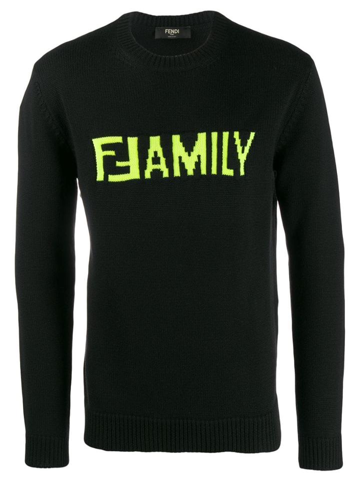 Fendi Ffamily Crewneck Jumper - Black