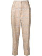 Lorena Antoniazzi Checked Tapered Trousers - Neutrals