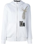 Dolce & Gabbana Crystal Pineapple Patch Hoodie - White
