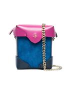 Manu Atelier Pink And Blue Pristine Micro Leather Bag