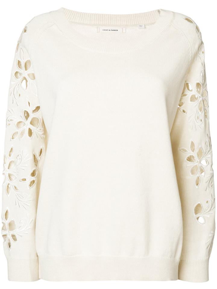 Chinti & Parker Flower Cut-out Sweater - Nude & Neutrals