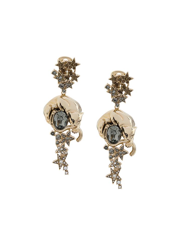 Roberto Cavalli Panther Stars Earrings - Nude & Neutrals