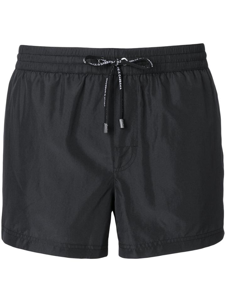 Dolce & Gabbana Logo Side Panel Swim Shorts - Black