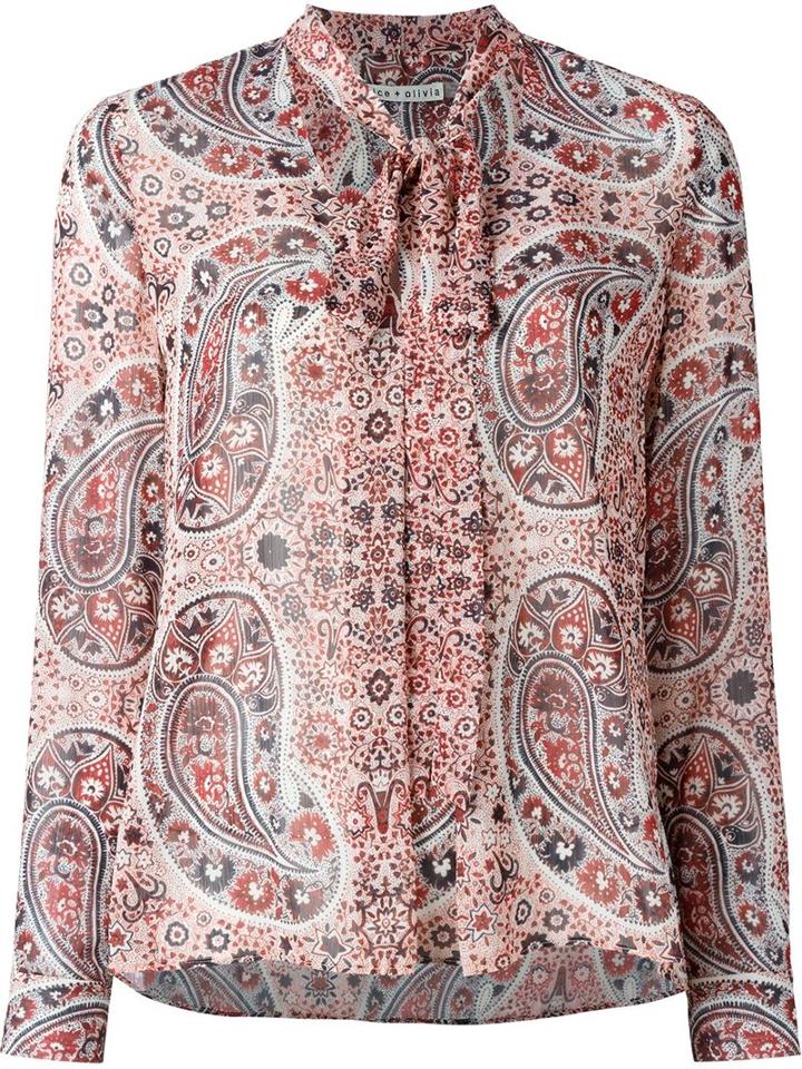 Alice+olivia Stacey Bendet X Alice+olivia Paisley Print Top, Women's, Size: Medium, Pink, Polyester
