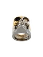 Alexander Mcqueen Divided Skull Ring, Men's, Size: 55, Metallic