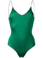 Oseree - Travaille Swimsuit - Women - Cotton/nylon/polyamide/spandex/elastane - S, Green, Cotton/nylon/polyamide/spandex/elastane
