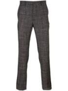 Salvatore Ferragamo Checked Chinos, Men's, Size: 46, Black, Silk/cashmere/wool