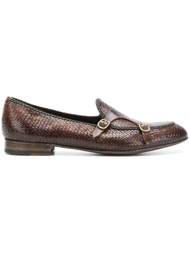 Lidfort Woven Buckled Slippers - Brown