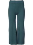 Ryan Roche Cropped Flared Trousers - Green