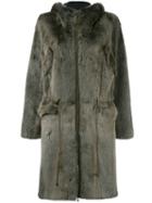 Liska - Hooded Drawstring Coat - Women - Mink Fur - M, Green, Mink Fur