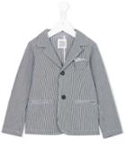 Douuod Kids - Striped Blazer - Kids - Cotton/polyamide/spandex/elastane/viscose - 8 Yrs, Blue