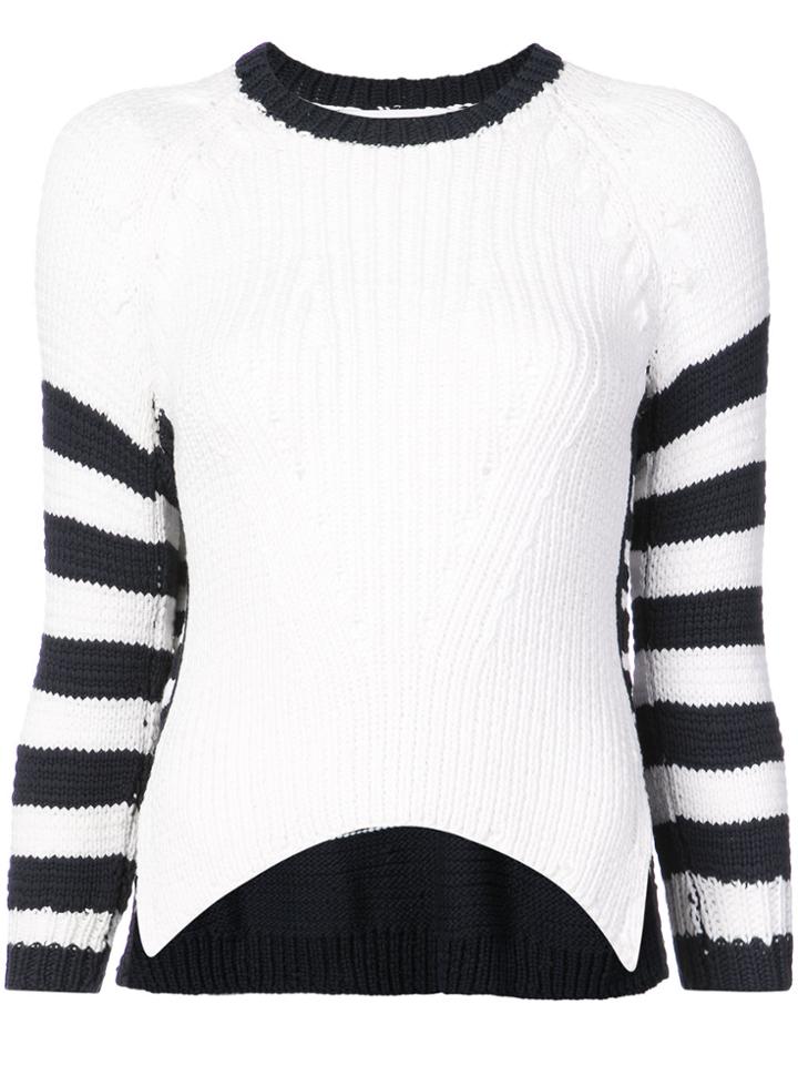Spencer Vladimir Contrast Striped Sweater - White