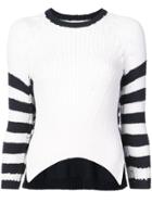 Spencer Vladimir Contrast Striped Sweater - White