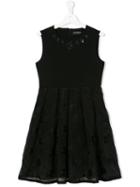 John Richmond Junior Teen Embroidered Skirt Sleeveless Dress - Black