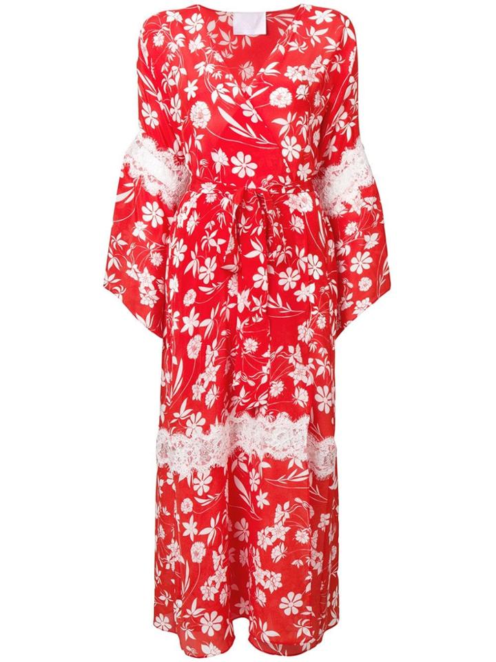 Athena Procopiou Farah Floral Kimono Dress - Red