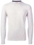 Brunello Cucinelli Crew-neck Jumper, Men's, Size: 52, White, Silk/cashmere/virgin Wool