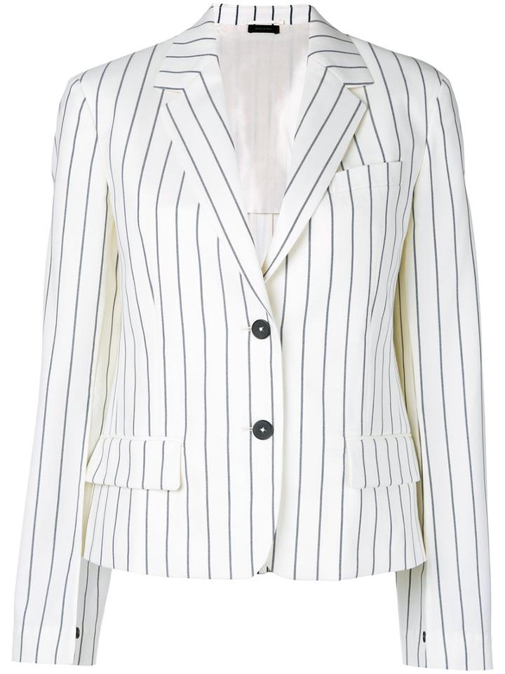 Jil Sander - Striped Blazer - Women - Cotton - 34, Blue, Cotton