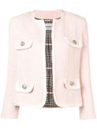 Forte Dei Marmi Couture Contrast Trim Tweed Jacket - Pink