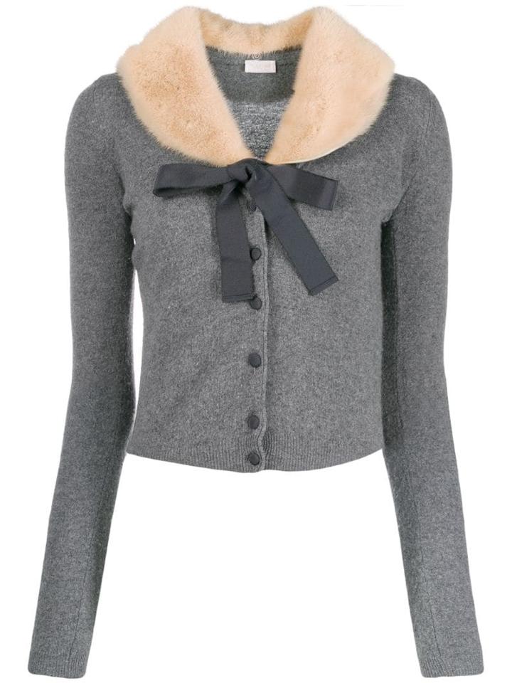 Valentino Pre-owned Tied Detail Buttoned Cardigan - Grey