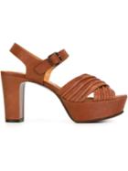 Chie Mihara Marriot Sandals, Women's, Size: 38.5, Brown, Leather/rubber
