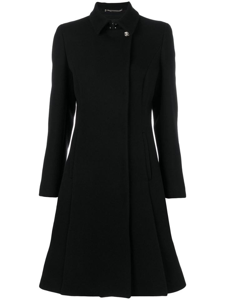 Versace Flared Hem Coat - Black