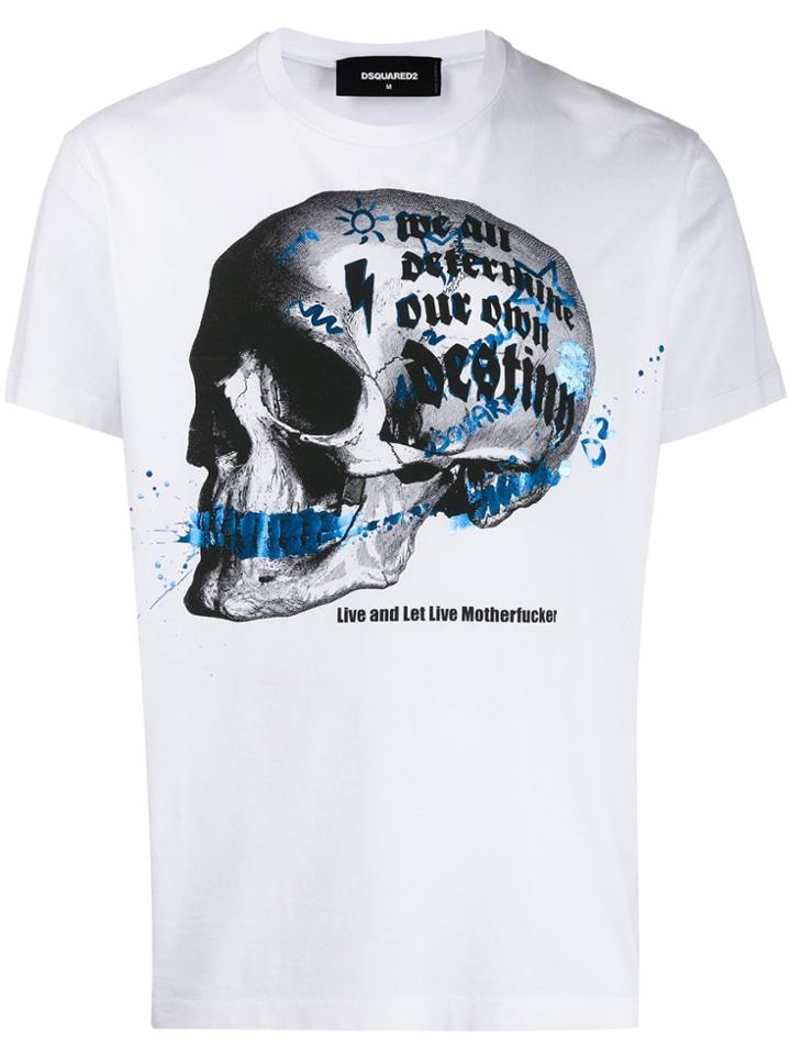 Dsquared2 Skull Graphic T-shirt - White