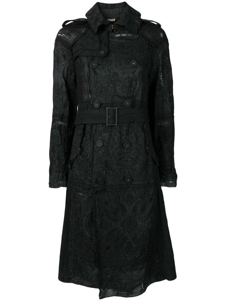 Comme Des Garçons Pre-owned Embroidered Double Breasted Coat - Black
