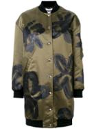 Moschino - Floral Painted Coat - Women - Polyamide/viscose/wool - 40, Green, Polyamide/viscose/wool
