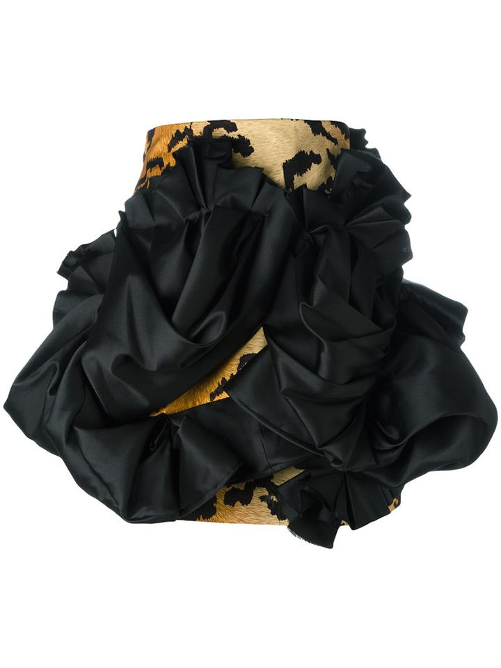 Dsquared2 Ruffle-trimmed Mini Skirt, Women's, Size: 40, Brown, Polyester/viscose
