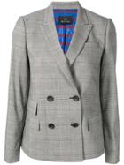 Ps Paul Smith Double Breasted Check Blazer - Grey