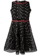 Giamba Pleated Trim Dress, Women's, Size: 44, Black, Cotton/polyester