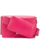 Lanvin Logo Embossed Crossbody Bag - Pink & Purple